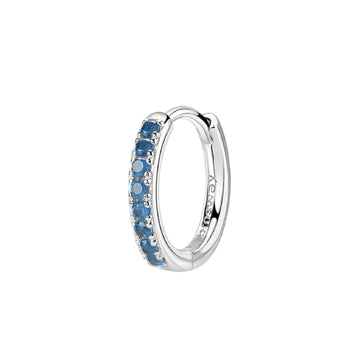 Orecchino cerchio donna Brosway Fancy in argento 14 mm con zirconi celesti