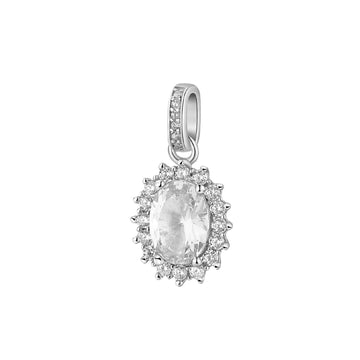 Charm ovale donna Brosway Fancy in argento con zirconi bianchi