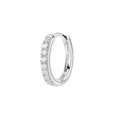 Orecchino cerchio donna Brosway Fancy in argento 14 mm con zirconi bianchi