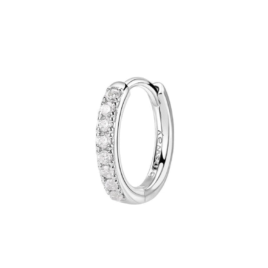 Orecchino cerchio donna Brosway Fancy in argento 14 mm con zirconi bianchi