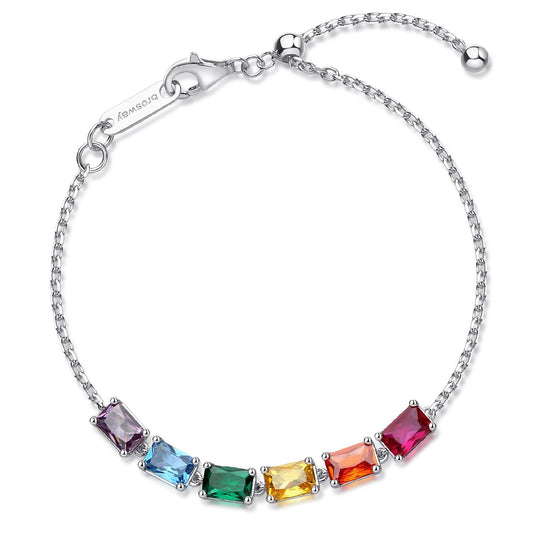 Bracciale catena Brosway Francy donna in argento con zirconi multicolor