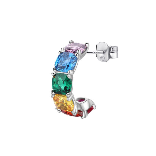 Orecchino semicerchio Brosway Francy donna in argento con zirconi multicolor FJR06-1