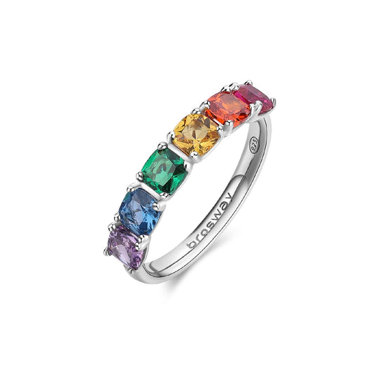 Anello veretta Brosway Francy donna in argento con zirconi multicolor