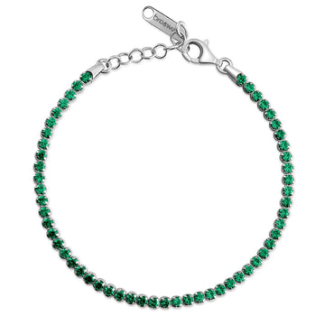 Bracciale tennis Brosway Francy donna in argento con zirconi emerald