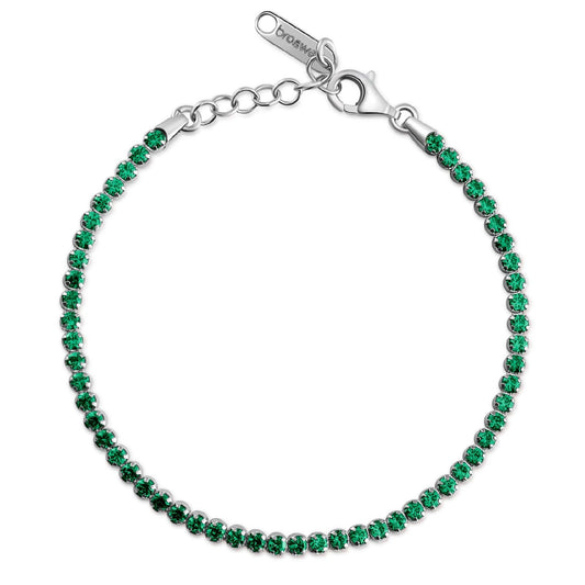 Bracciale tennis Brosway Francy donna in argento con zirconi emerald