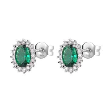 Orecchini lobo Brosway Fancy donna in argento con zirconi verdi e bianchi