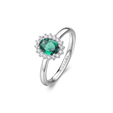 Anello donna Brosway Fancy in argento con zirconi bianchi e uno verde