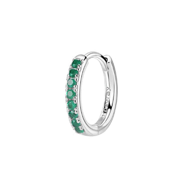 Orecchino cerchio donna Brosway Fancy in argento 14 mm con zirconi verdi