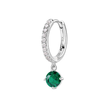 Orecchino donna Brosway Fancy in argento con zirconi bianchi e uno verde