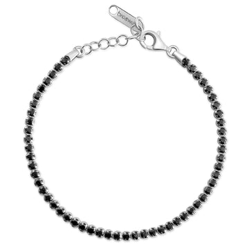 Bracciale tennis Brosway Francy donna in argento con zirconi neri