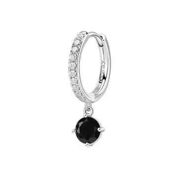 Orecchino donna Brosway Fancy in argento con zirconi bianchi e uno nero