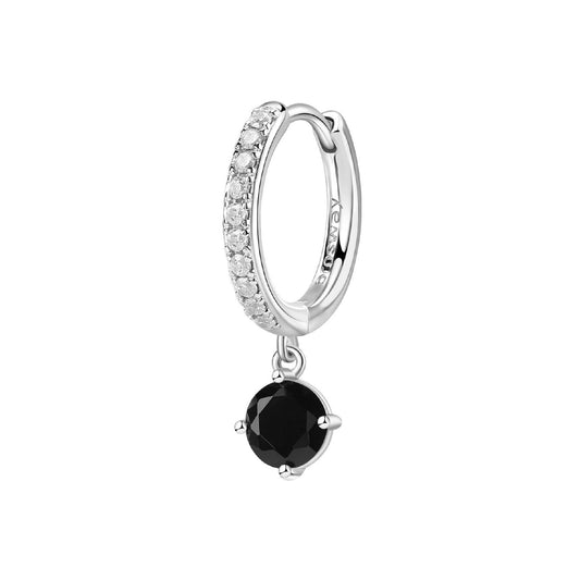 Orecchino donna Brosway Fancy in argento con zirconi bianchi e uno nero