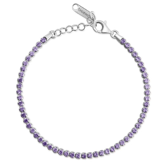 Bracciale tennis Brosway Francy donna in argento con zirconi viola