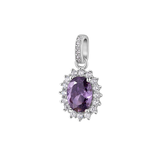 Charm ovale donna Brosway Fancy in argento con zirconi viola e bianchi FMP19-1