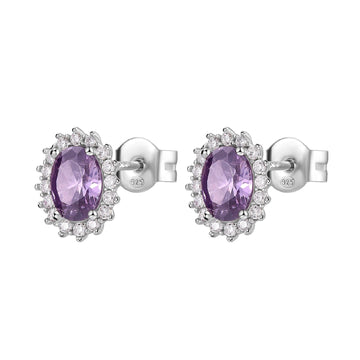 Orecchino a lobo Brosway Fancy donna in argento con zirconi viola e bianchi