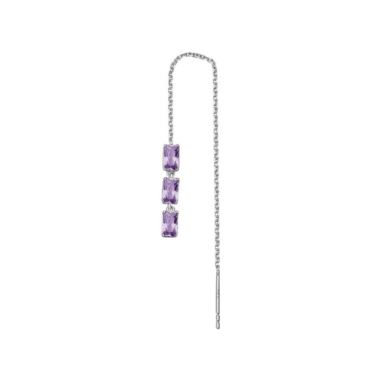 Orecchino saliscendi pendente Brosway Fancy donna in argento e zirconi viola