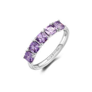 Anello veretta da donna Brosway Fancy in argento con zirconi viola