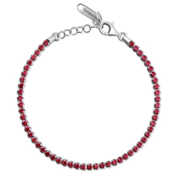 Bracciale tennis Brosway Francy donna in argento con zirconi rosso