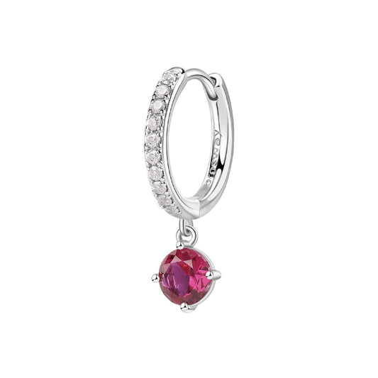 Orecchino donna Brosway Fancy in argento con zirconi bianchi e uno rosso FPR86-1