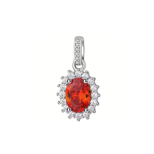 Charm ovale donna Brosway Fancy in argento con zirconi arancione e bianchi