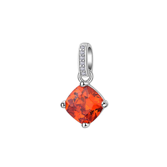 Charm donna Brosway Fancy in acciaio con zirconi bianchi e uno arancione