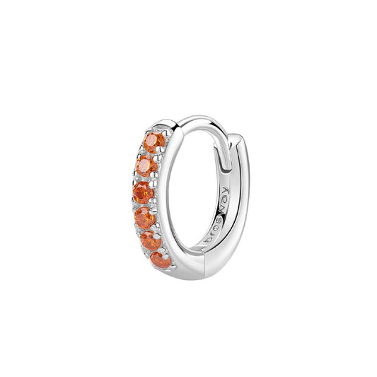 Orecchino cerchio 12mm donna Brosway Fancy in argento con zirconi arancioni