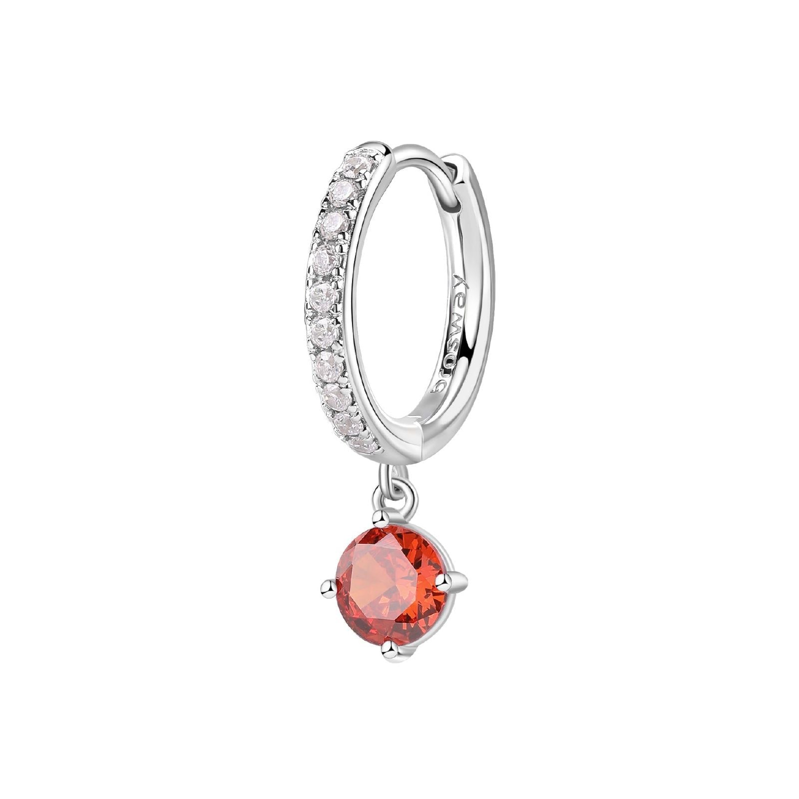 Orecchino donna Brosway Fancy in argento con zirconi bianchi e uno arancione FVO17-1