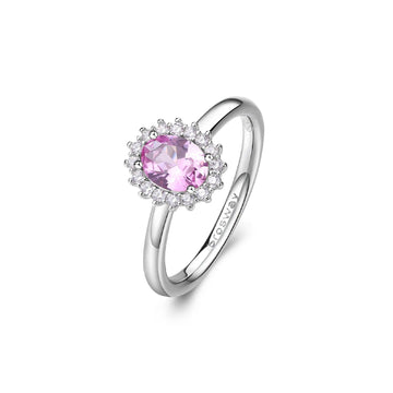 Anello aperto donna Brosway Fancy in argento con zirconi bianchi e uno rosa