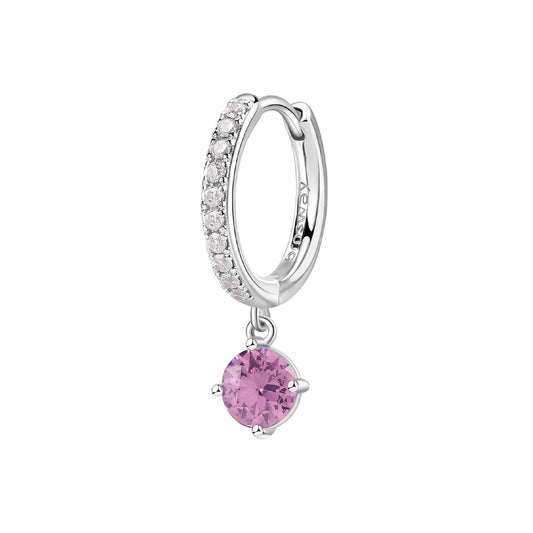 Orecchino donna Brosway Fancy in argento con zirconi bianchi e uno rosa