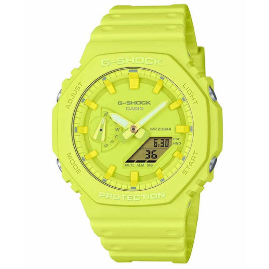 Orologio digitale analogico uomo Casio G-Shock resina giallo fluo 48x45mm