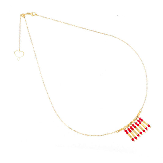 Collana donna Maman et Sophie Mia Africa in argento oro corallo pendente