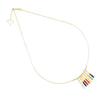 Collana donna Maman et Sophie Mia Africa in argento oro pietre multicolor pendente