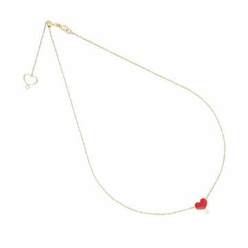 Collana donna Maman et Sophie Logo argento dorato cuore rosso