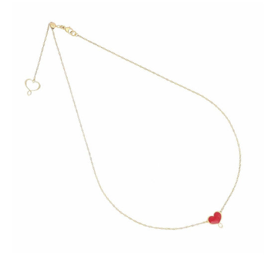 Collana donna Maman et Sophie Logo argento dorato cuore rosso