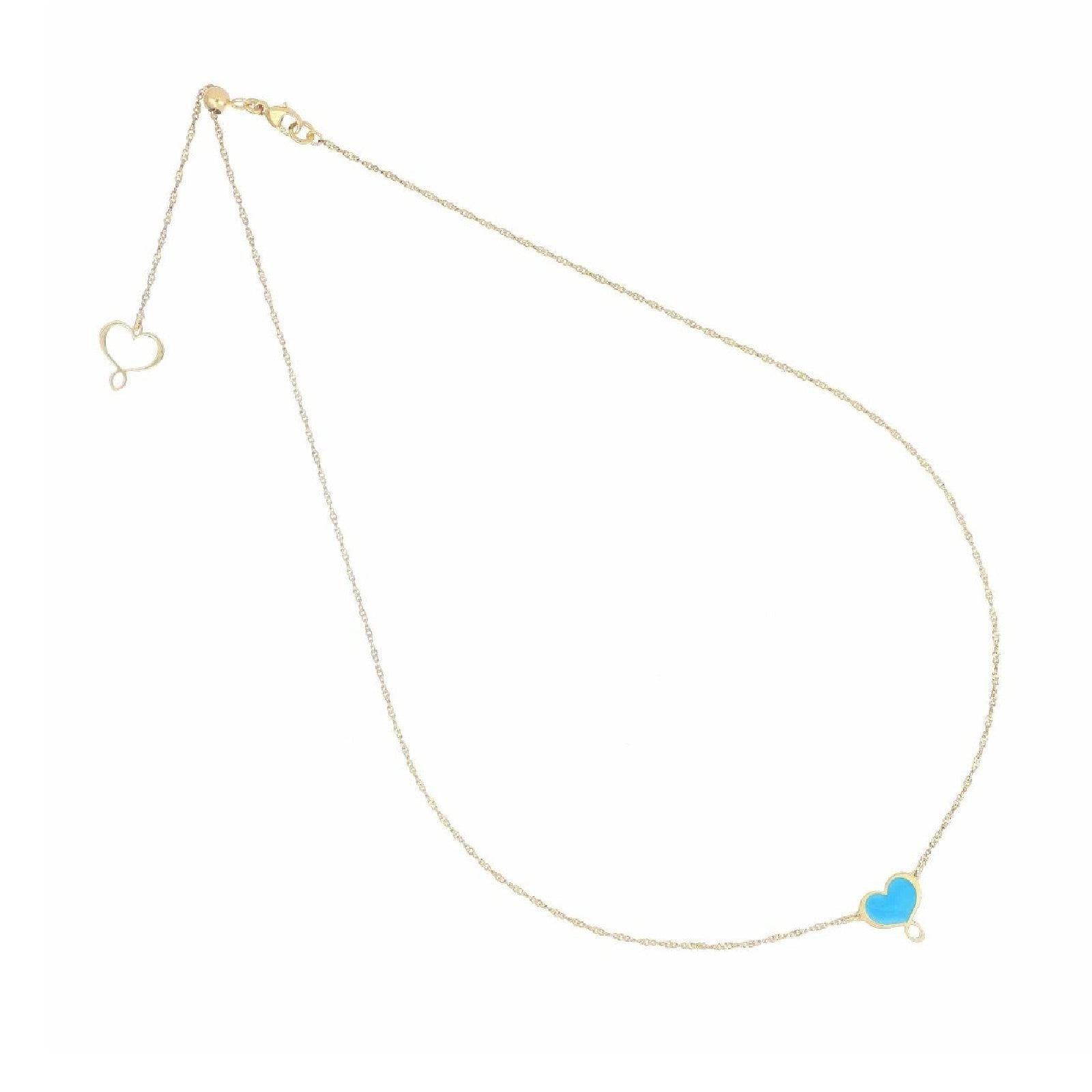 Collana donna Maman et Sophie Logo argento dorato cuore azzurro GHMES5-1