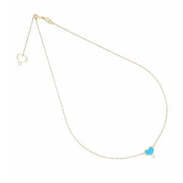 Collana donna Maman et Sophie Logo argento dorato cuore azzurro GHMES5-1