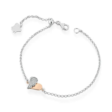 Bracciale donna Roberto Giannotti Microlighting in argento con cuore, ala e zirconi GIA443-1