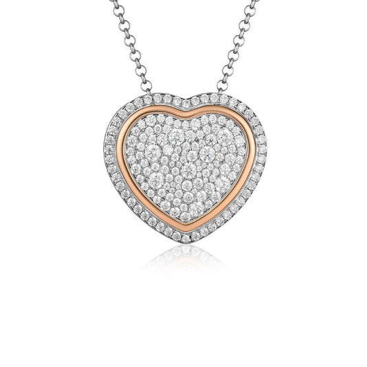 Collana donna Roberto Giannotti Trilogia D'Amore in argento con cuori e zirconi