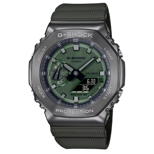 Orologio digitale analogico uomo Casio G-Shock resina verde 49x44mm