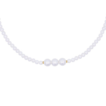 Girocollo elastico donna Rue Des Mille WhiteSide in argento con perle