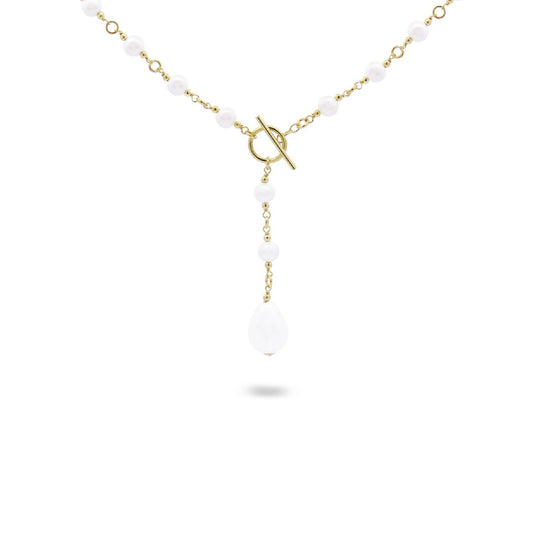 Collana rosario donna Rue Des Mille WhiteSide in argento oro con perle