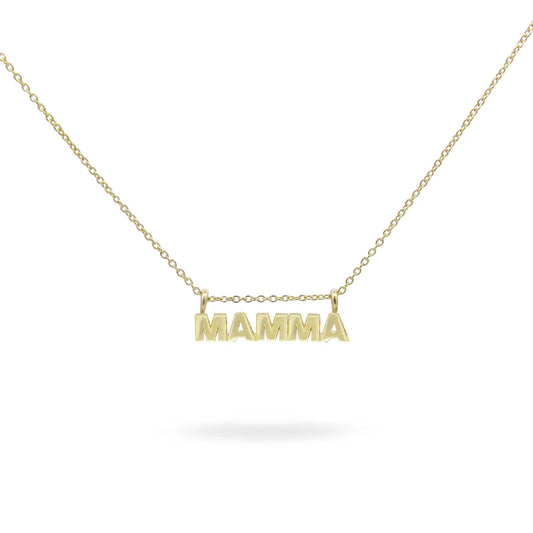 Collana donna Rue Des Mille Mum Selection in argento dorato con scritta mamma