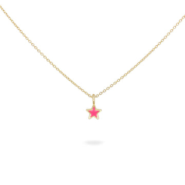 Collana donna Rue Des Mille ColorFun in argento dorato con stella rosa GR-023-1STE-RO-AU-1