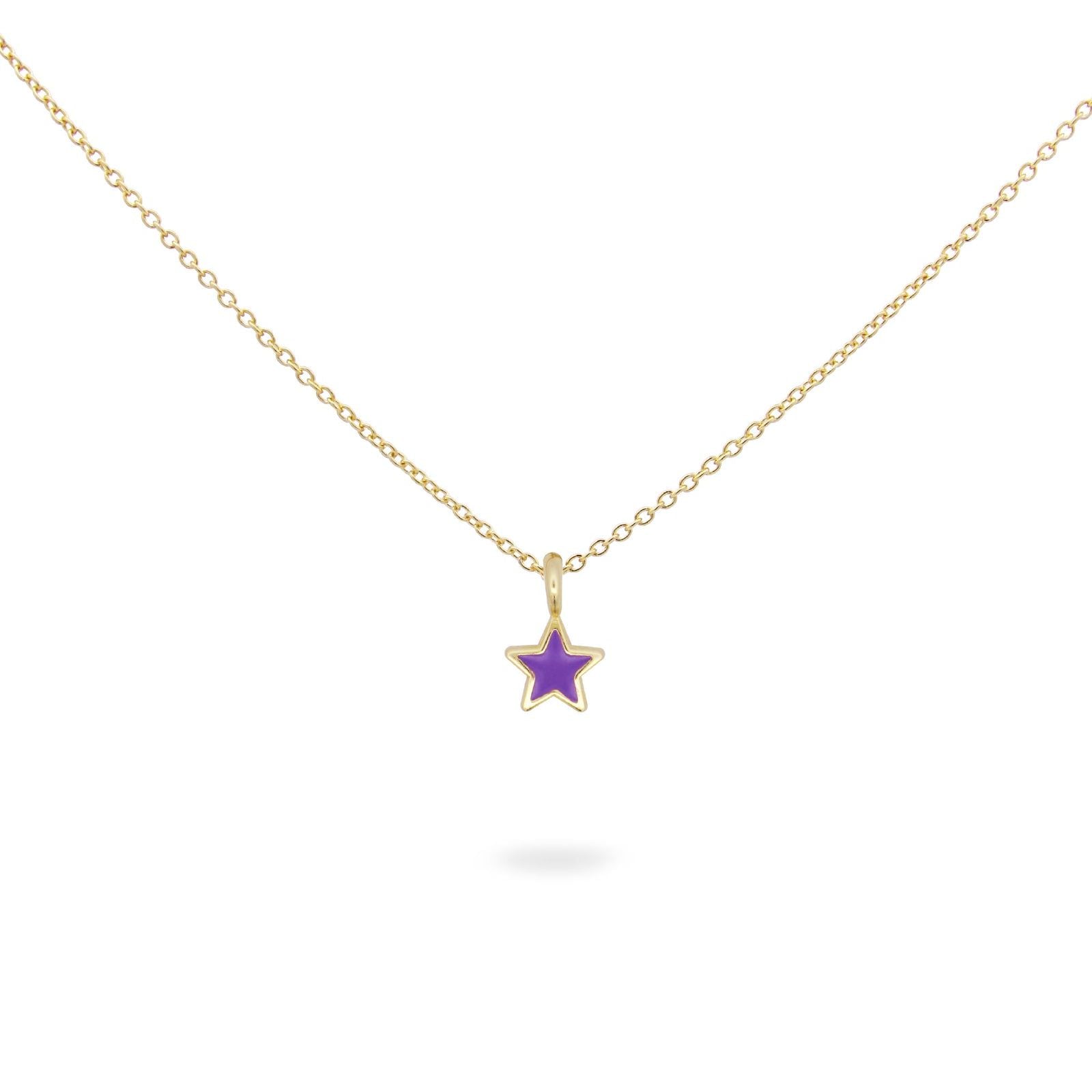 Collana donna Rue Des Mille ColorFun in argento dorato con stella viola GR-023-1STE-VI-AU-1