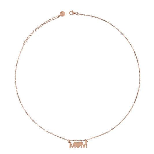 Collana donna Rue Des Mille Mum Selection in argento rosé con scritta mom