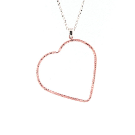 Collana lunga donna Fraboso Gioielli in argento rosé con cuore