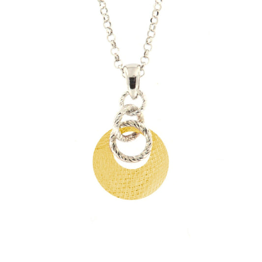 Collana con pendente donna Fraboso Gioielli maglie tonde argento e oro