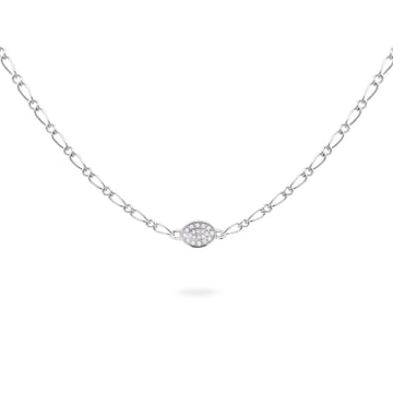 Collana donna Rue Des Mille Shapes in argento ovale di zirconi