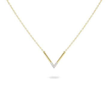 Collana donna Rue Des Mille Shapes in argento oro con V e zirconi