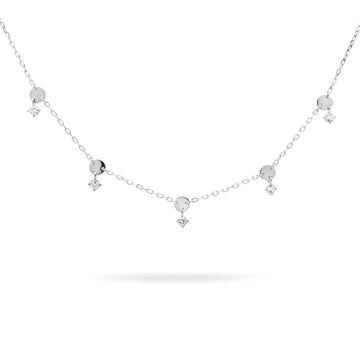 Collana donna Rue Des Mille Shapes in argento cerchi e ciondoli di zirconi